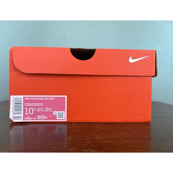 Nike Vapor Edge Pro 360 White/Orange Football Cleats Men's Size 10.5 CV6345-100 - Picture 11 of 11